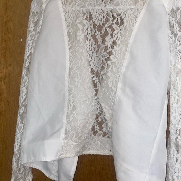 Denim and sheer lace jackets, 1 black, 1 white, both size medium - Picture 6 of 6